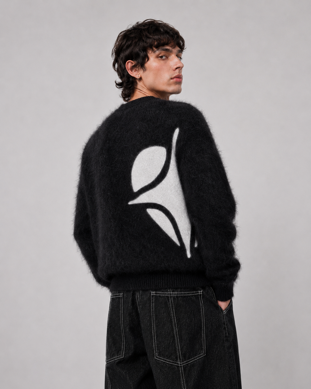 SWEAT MOHAIR BLEU