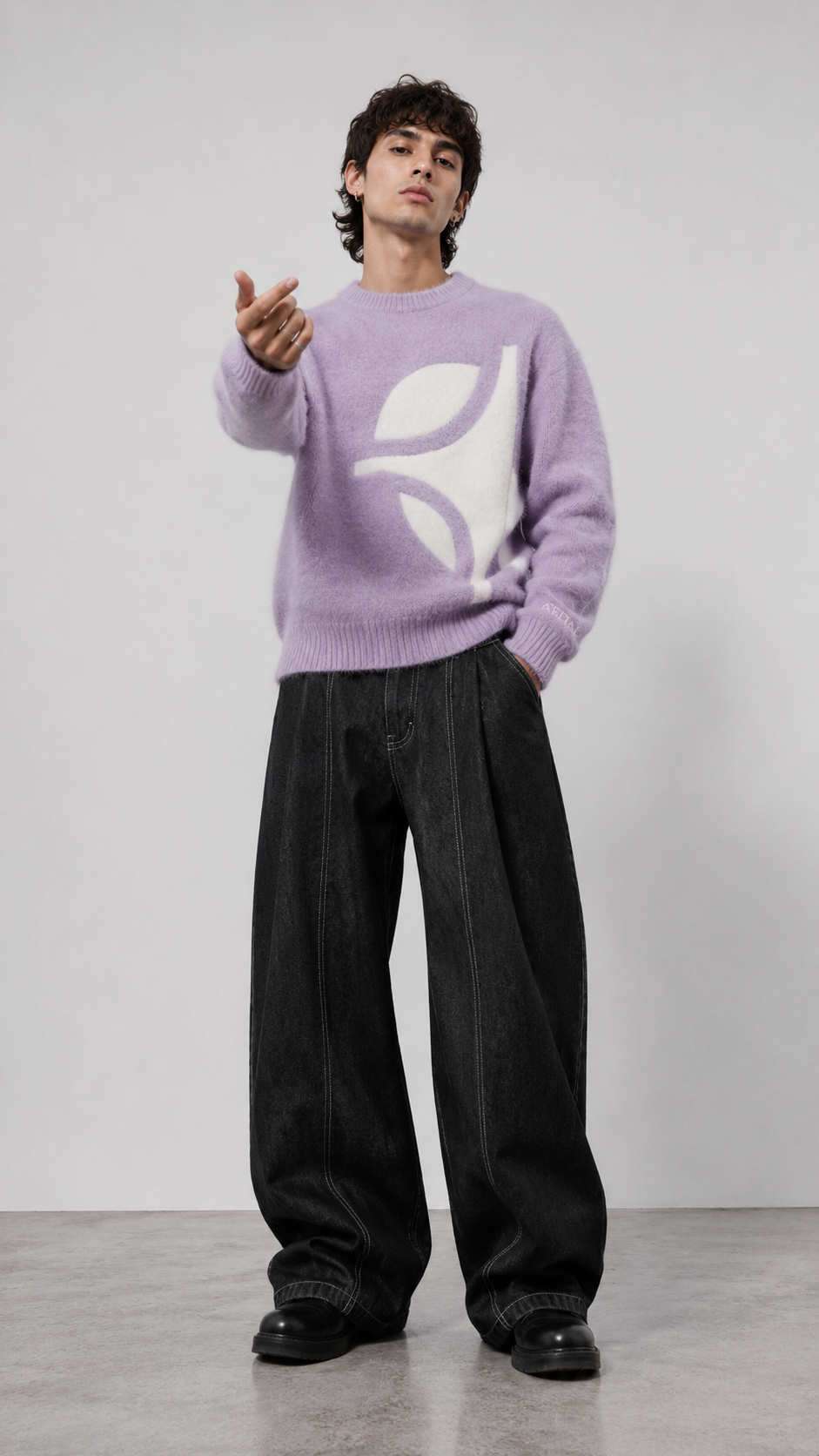 SWEAT MOHAIR BLEU