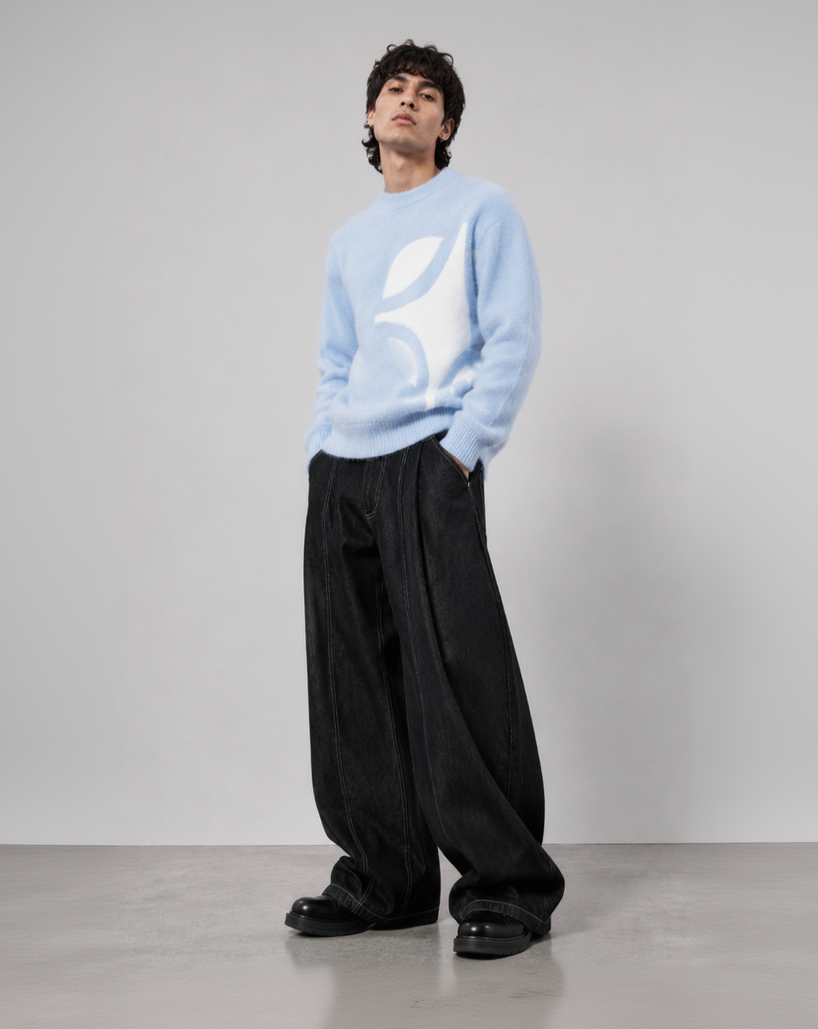 SWEAT MOHAIR BLEU