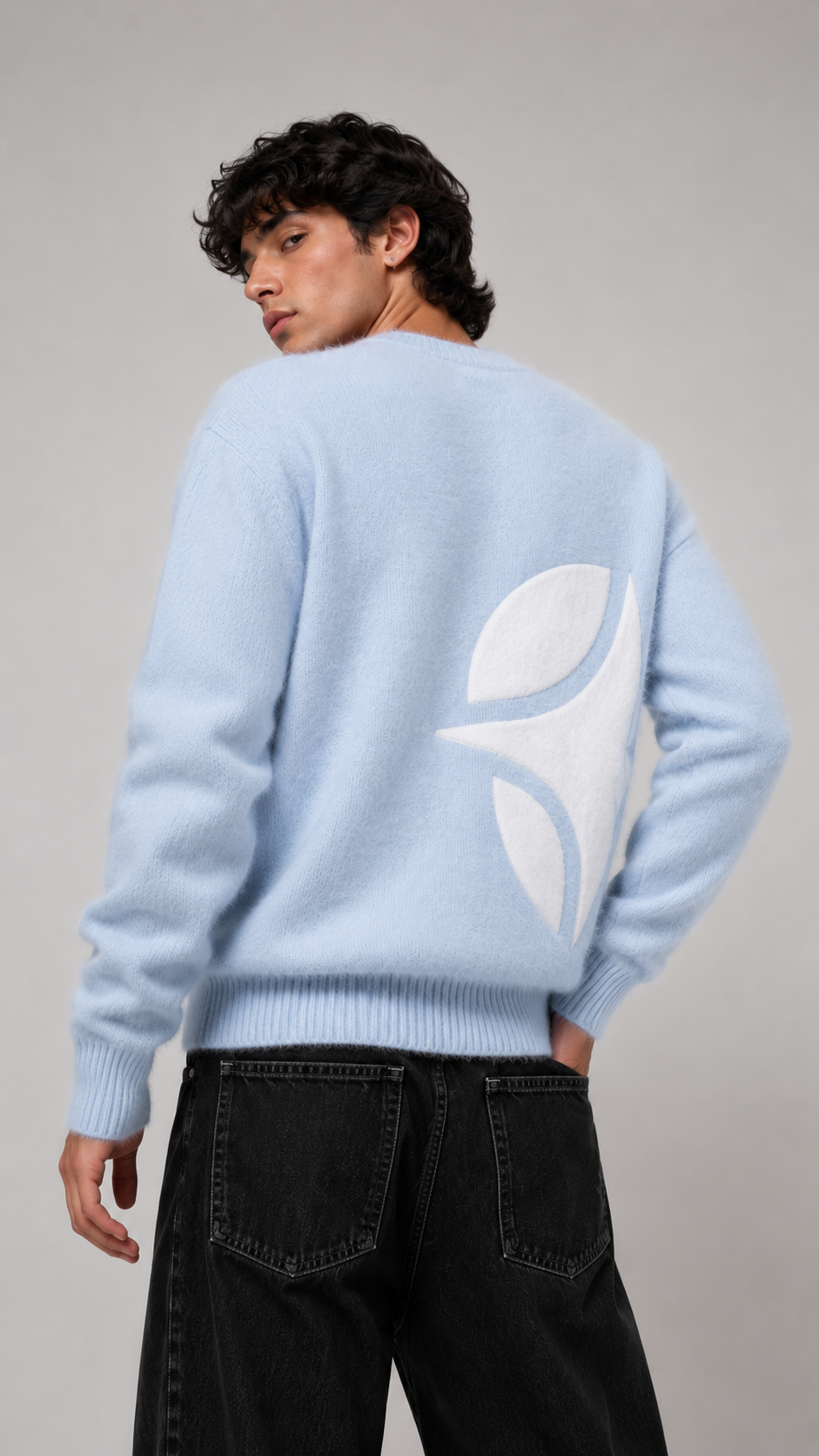 SWEAT MOHAIR BLEU